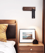 Orrin Travertine Wall Sconce with Walnut Base – Modern Stone Lighting