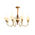 Orvanna Modern Wood and Glass Chandelier with Gold Accents