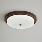 Orvella Walnut Wood Grain LED Flush Mount Ceiling Light