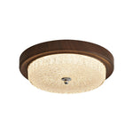 Orvella Walnut Wood Grain LED Flush Mount Ceiling Light