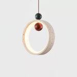 Orvion Sculptural Travertine Pendant Light with LED Illumination