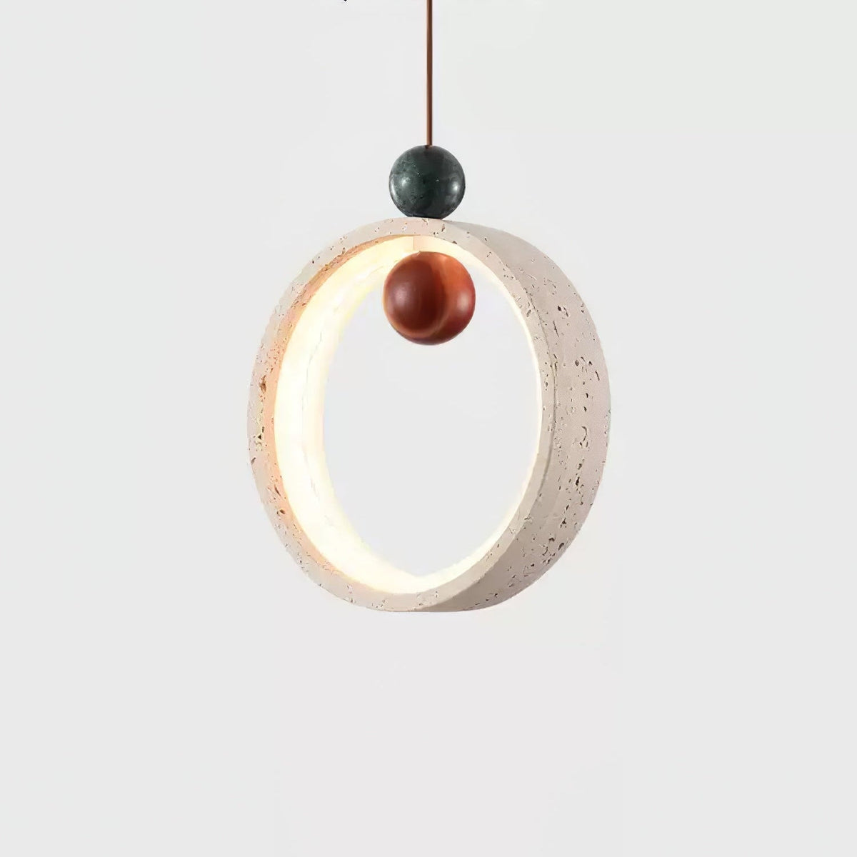 Orvion Swag Pendant Light in Yellow Travertine with Marble Accents