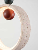 Orvion Sculptural Travertine Pendant Light with LED Illumination
