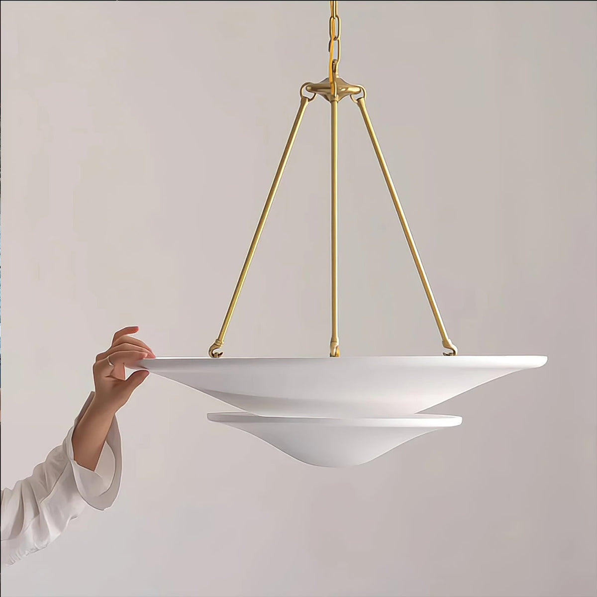 Orvus Cloud Pendant Light — Sculptural Plaster & Metal Ceiling Lamp