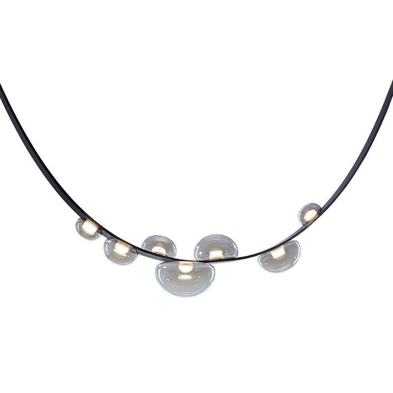 Orvyn Leather Arc Chandelier – Modern Linear LED Pendant Light