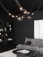 Orvyn Leather Arc Chandelier – Modern Linear LED Pendant Light
