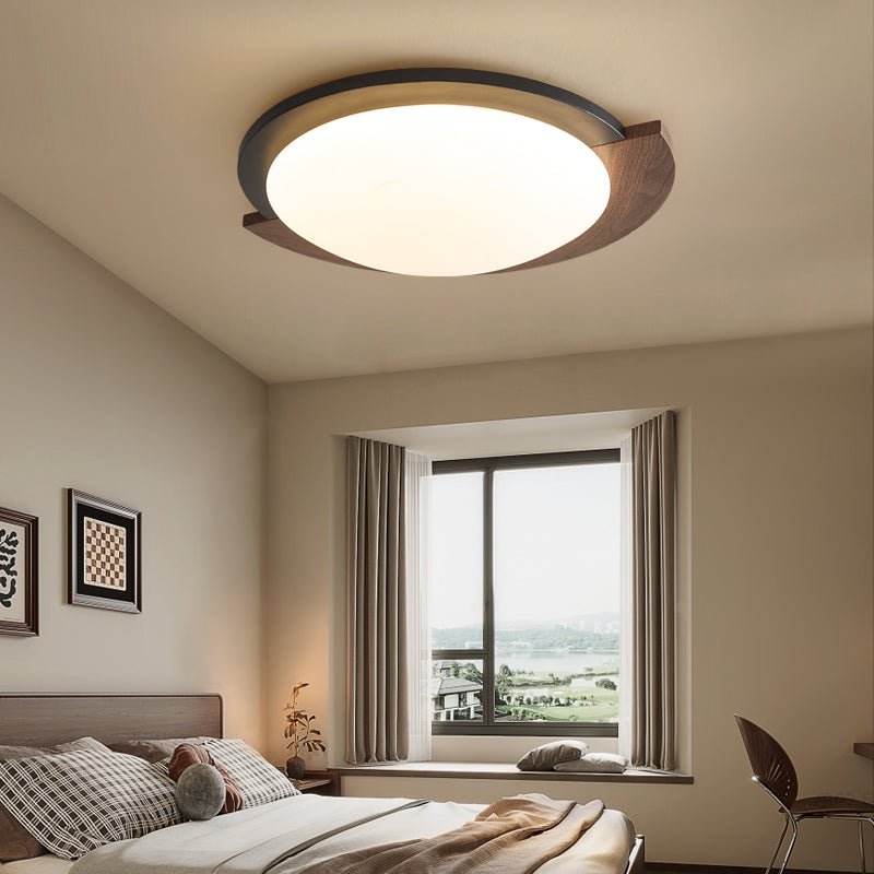 Orwyn Grain Halo LED Flush Mount Ceiling Light in Walnut Wood Grain