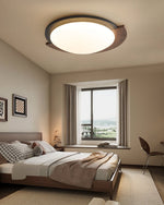 Orwyn Grain Halo LED Flush Mount Ceiling Light in Walnut Wood Grain