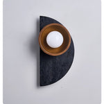 Orymir Wall Sconce with Black Travertine and Walnut