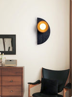 Orymir Wall Sconce with Black Travertine and Walnut