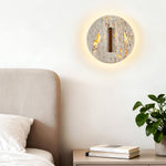 Orynn Wall Lamp in Yellow Travertine with Walnut Accent | Modern LED Wall Sconce