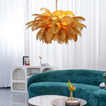 Ostrich Feather Pendant Lamp