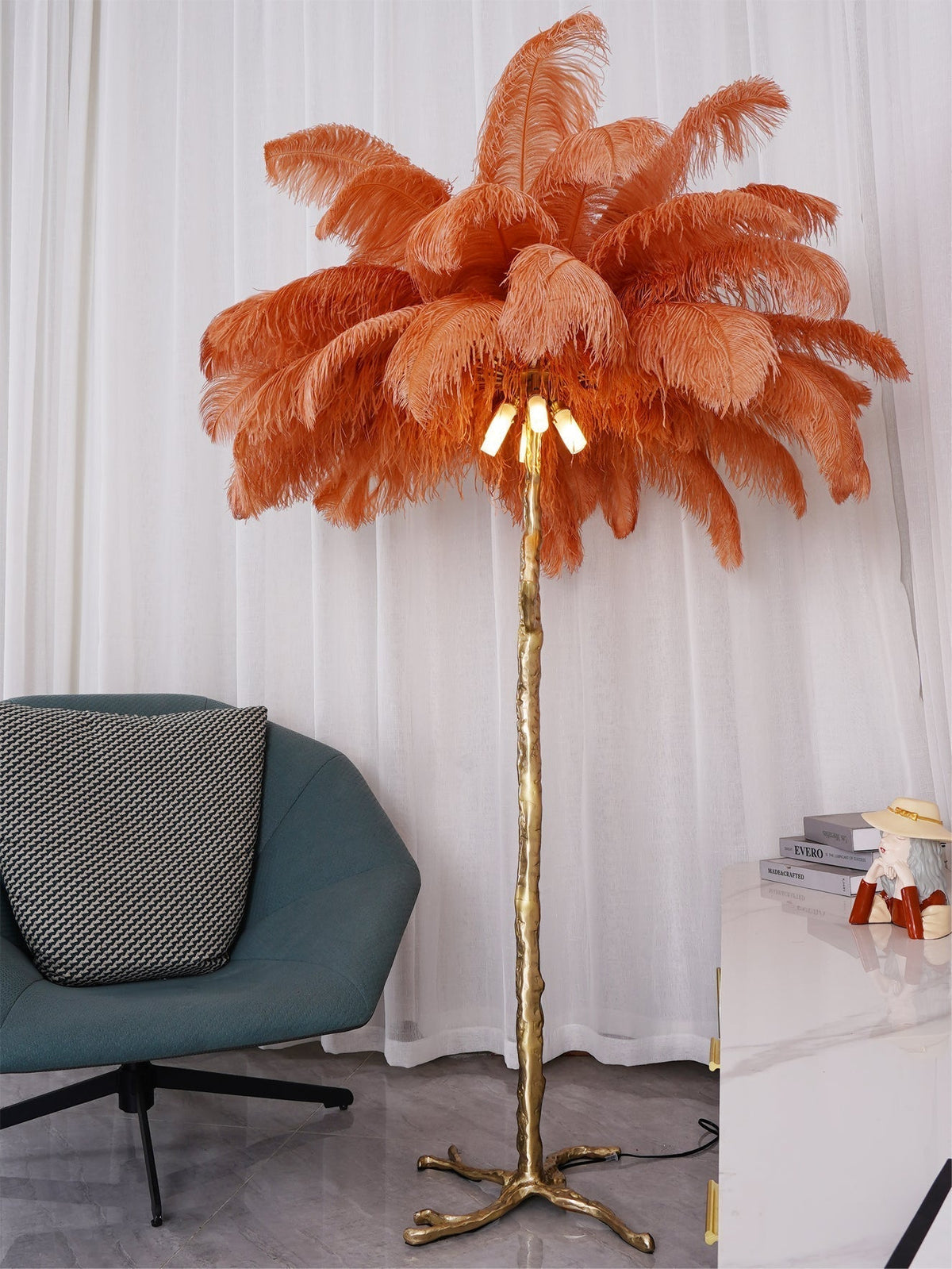 Ostrich Feather Floor Lamp