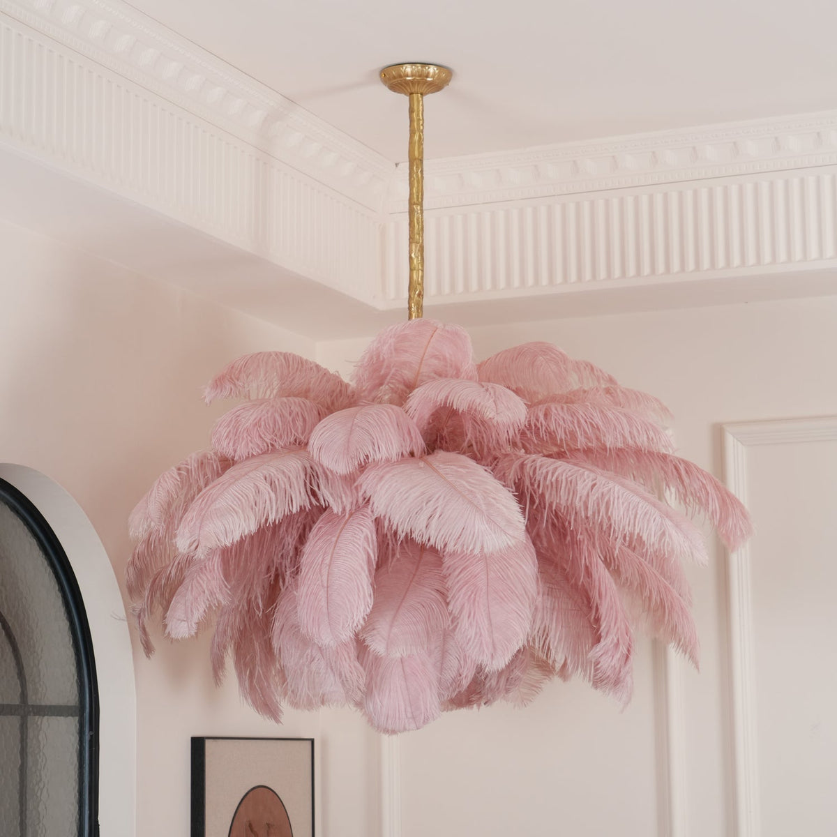 Ostrich Feather Pendant Lamp