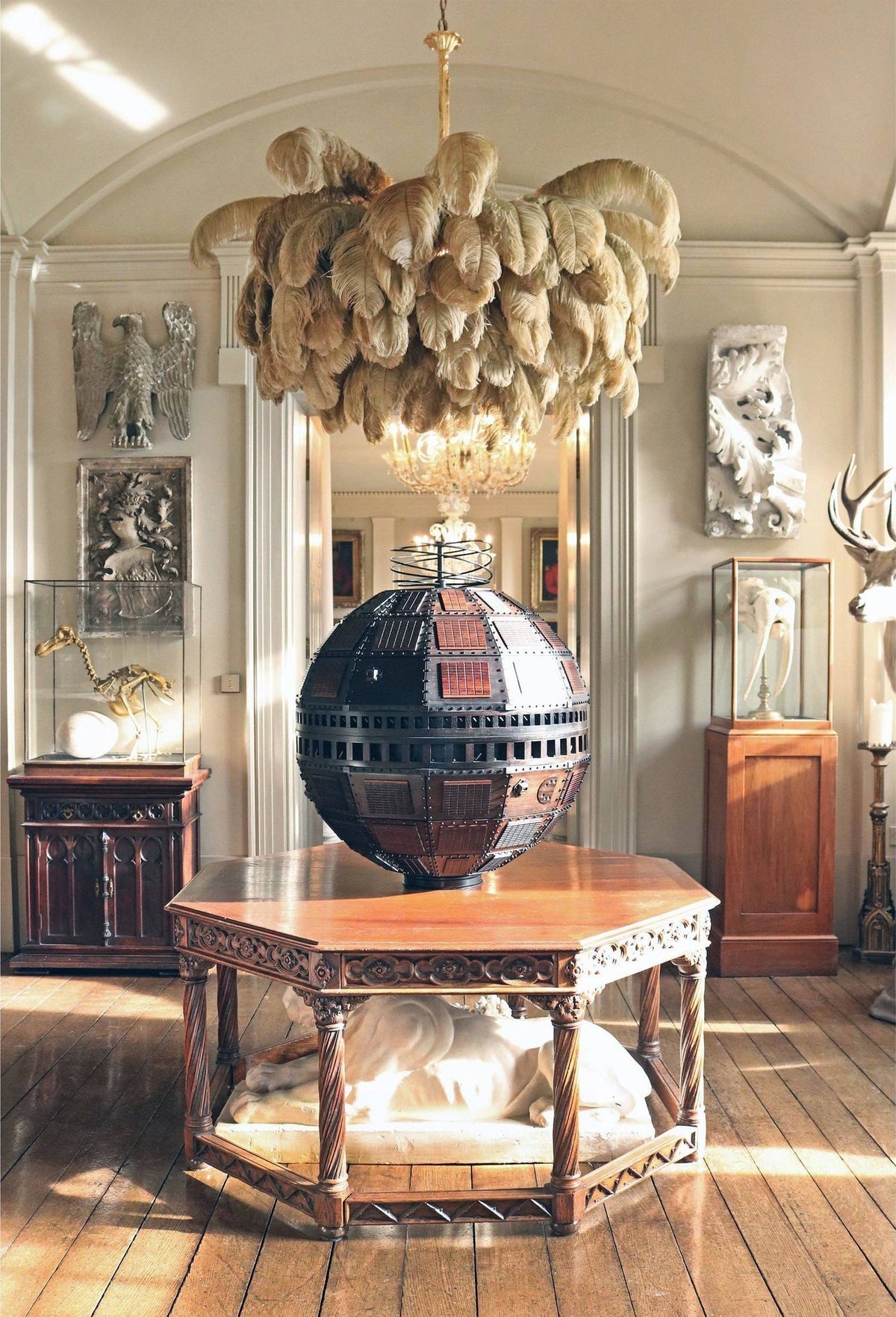 Ostrich Feather Pendant Lamp