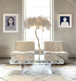 Ostrich Feather Brass Floor Lamp