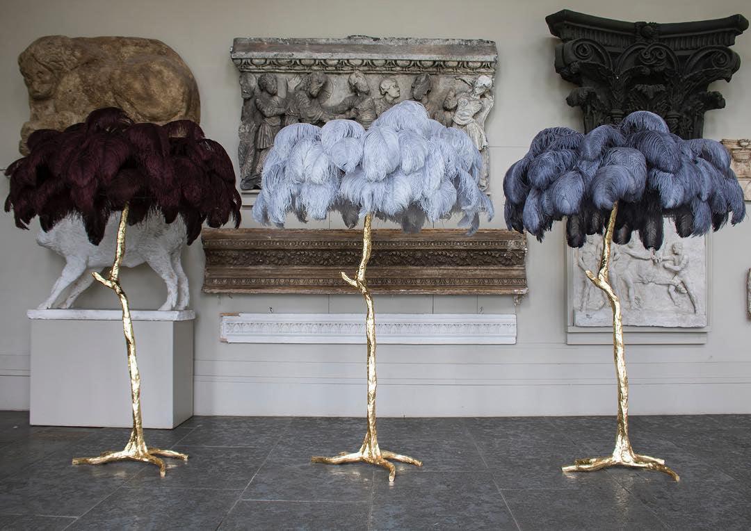 Ostrich Feather Floor Lamp