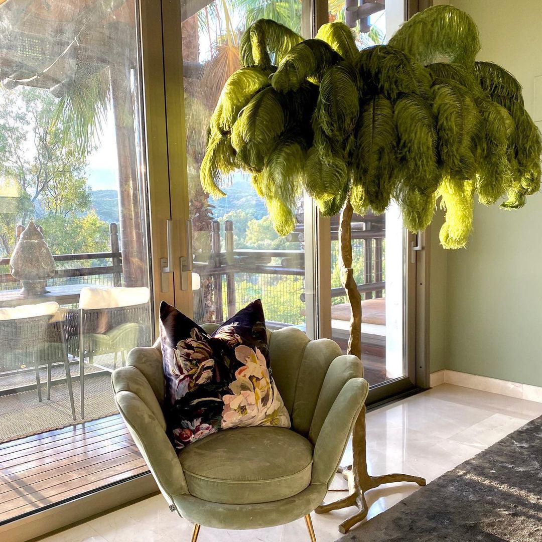 Ostrich Feather Floor Lamp