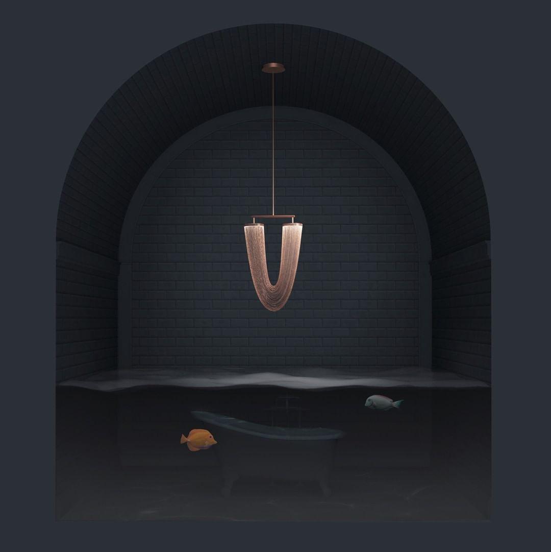 Otero Sculptural Copper Pendant Light with Integrated LED