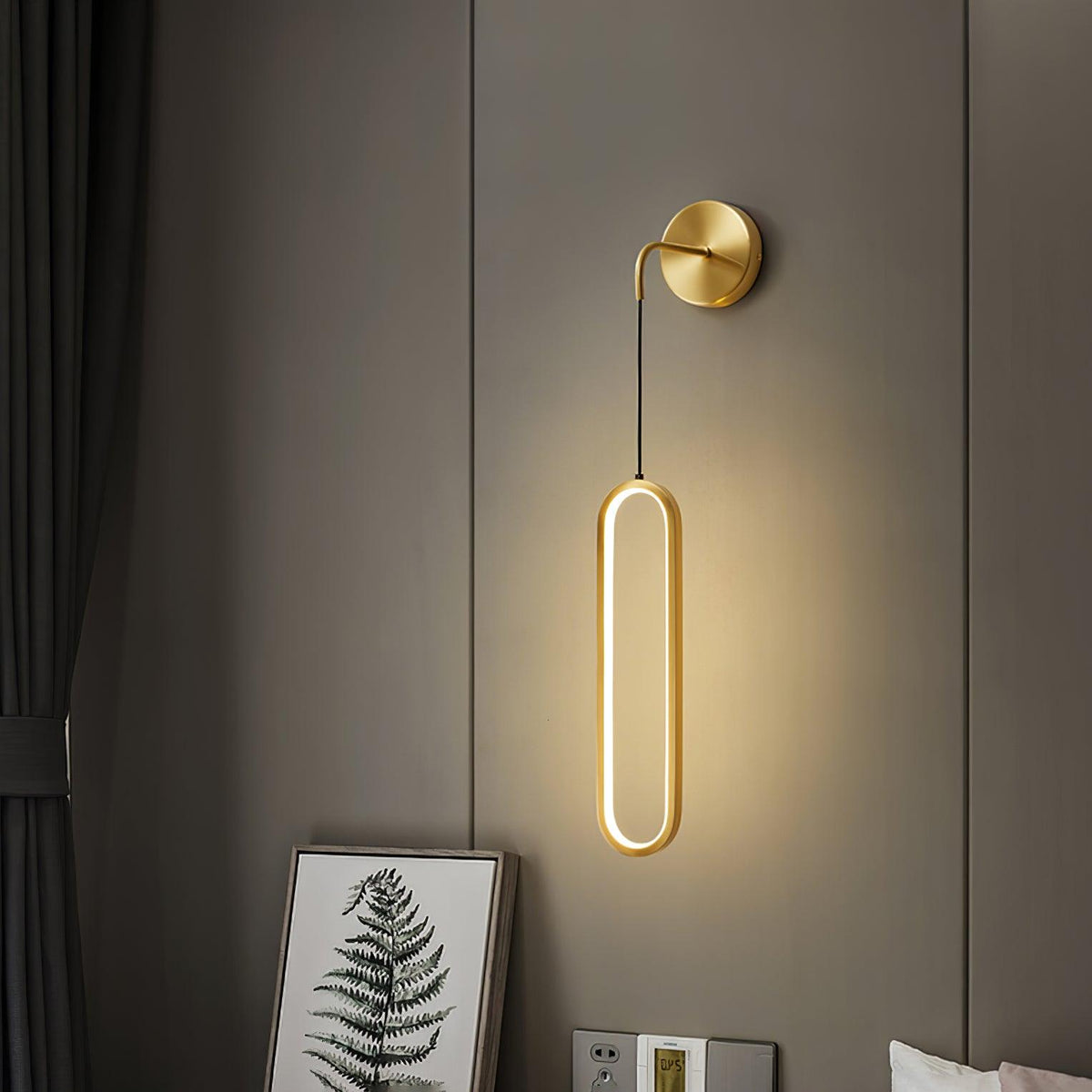 Oval Led Brass Wall Lamp
