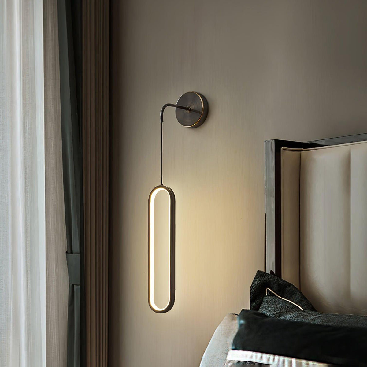 Oval Led Brass Wall Lamp