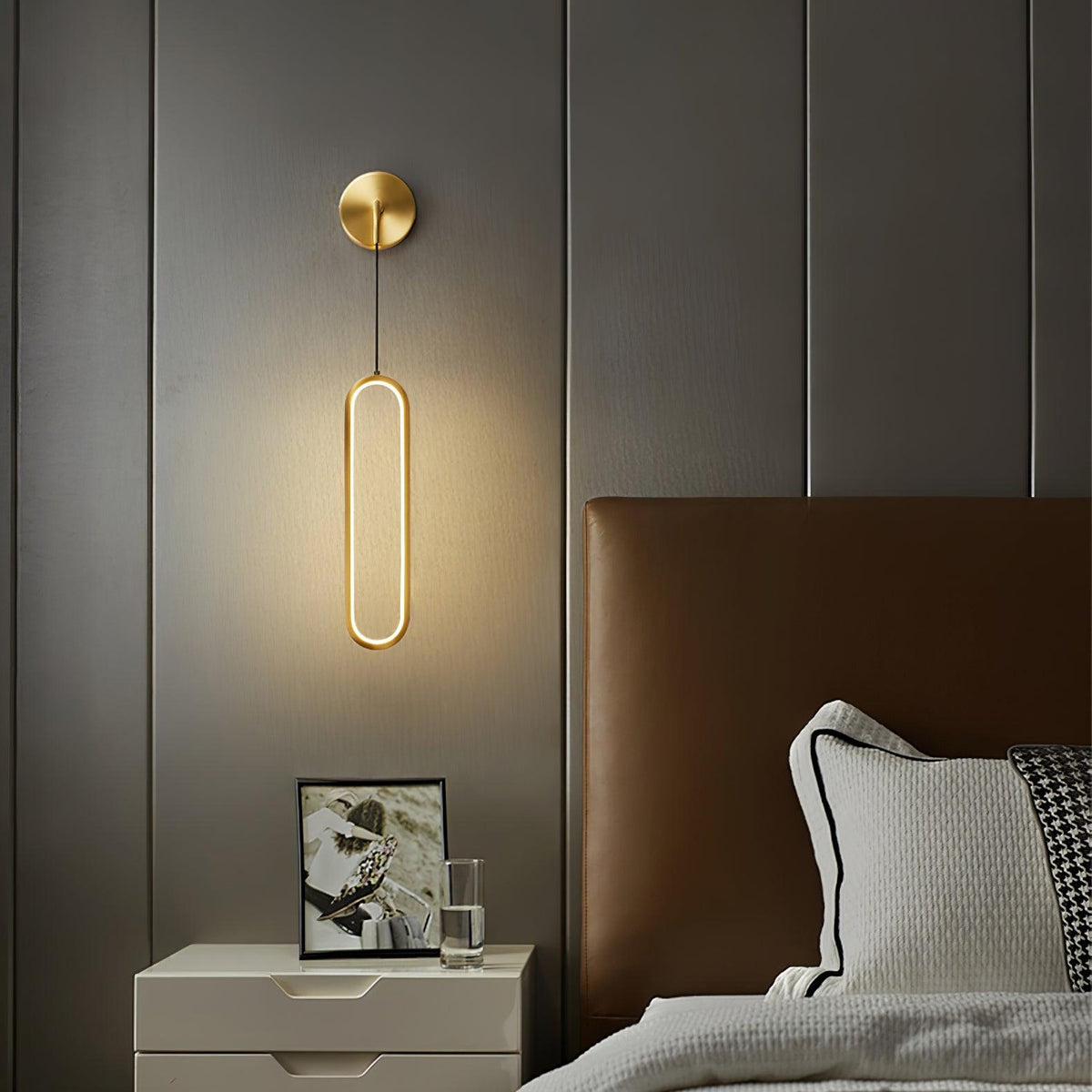 Oval Led Brass Wall Lamp