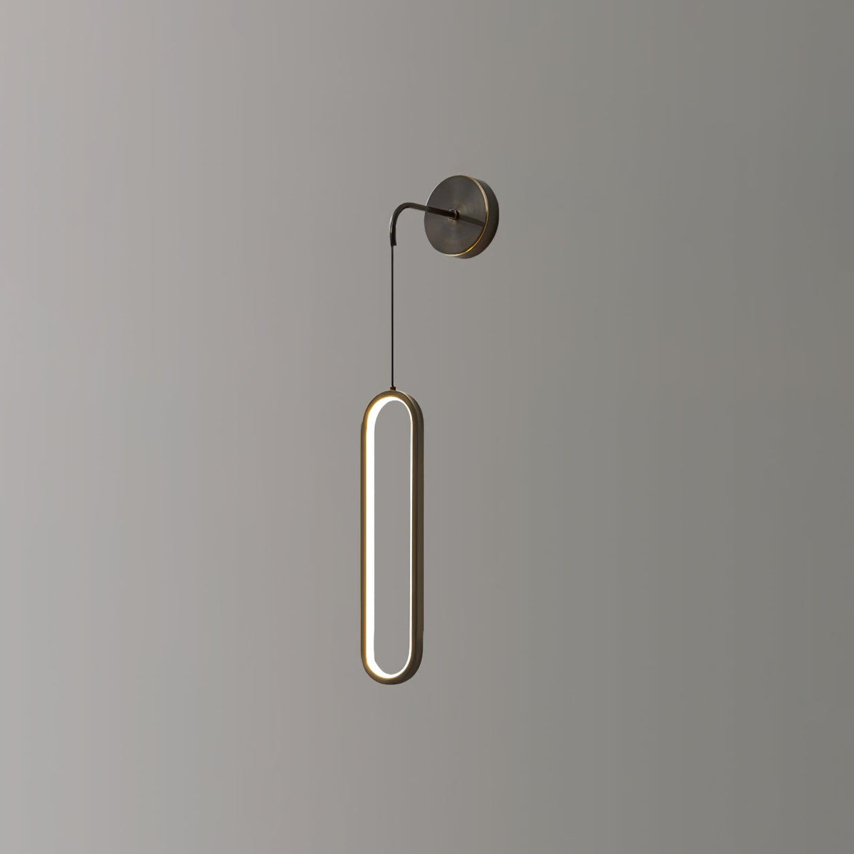 Oval Led Brass Wall Lamp