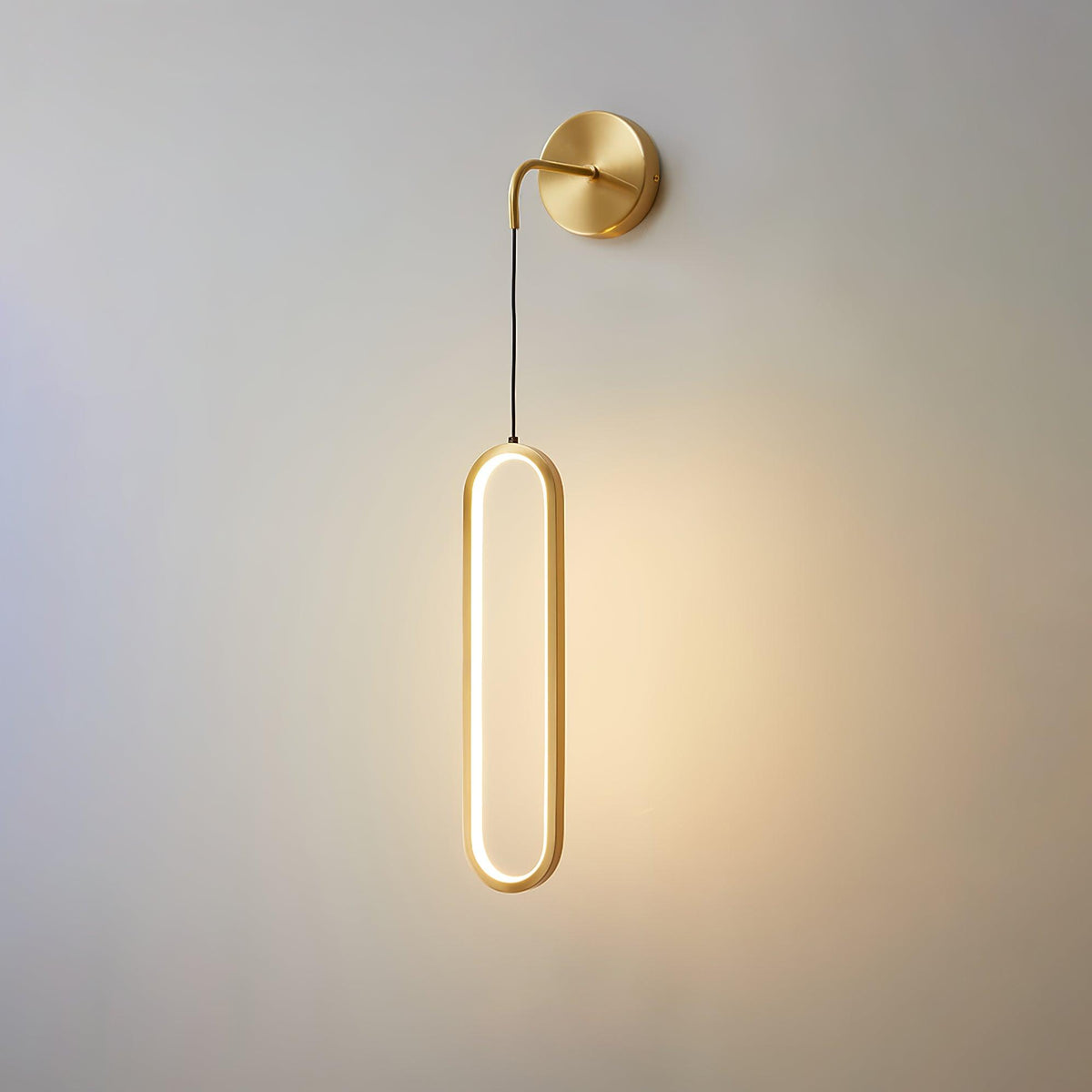 Oval Led Brass Wall Lamp