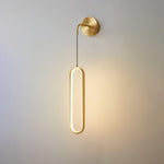 Oval Led Brass Wall Lamp