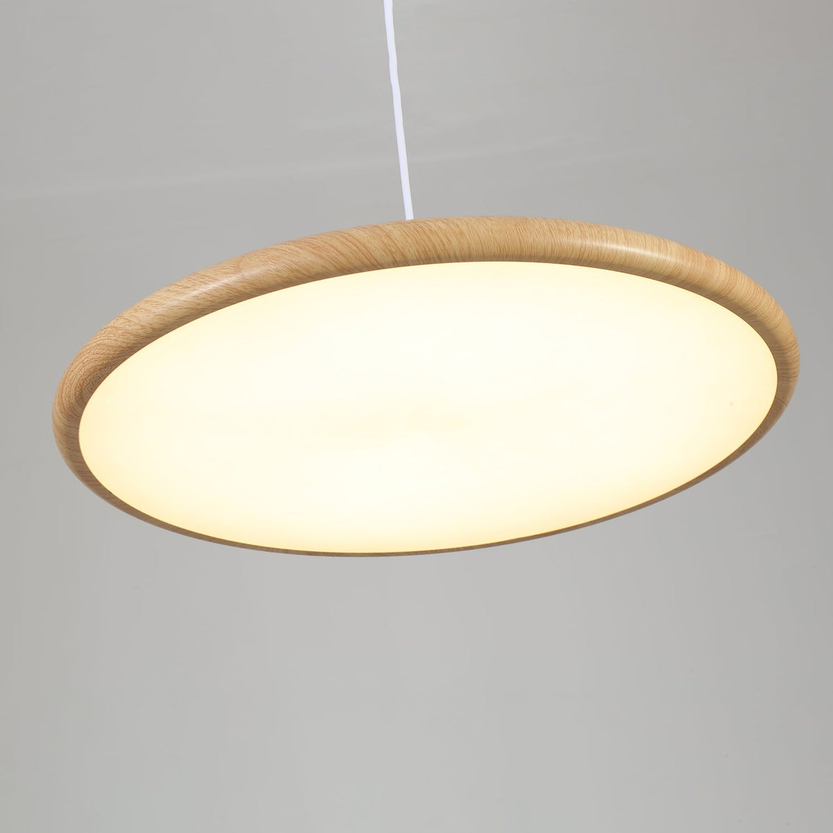 Ovalo Grain Pendant Light – Modern Wood Finish LED Hanging Lamp
