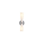 Ovalo Duo Modern Smoked Glass Wall Sconce with Brass Backplate