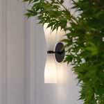 Ovalo Duo Modern Smoked Glass Wall Sconce with Brass Backplate