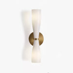 Ovalo Duo Modern Smoked Glass Wall Sconce with Brass Backplate