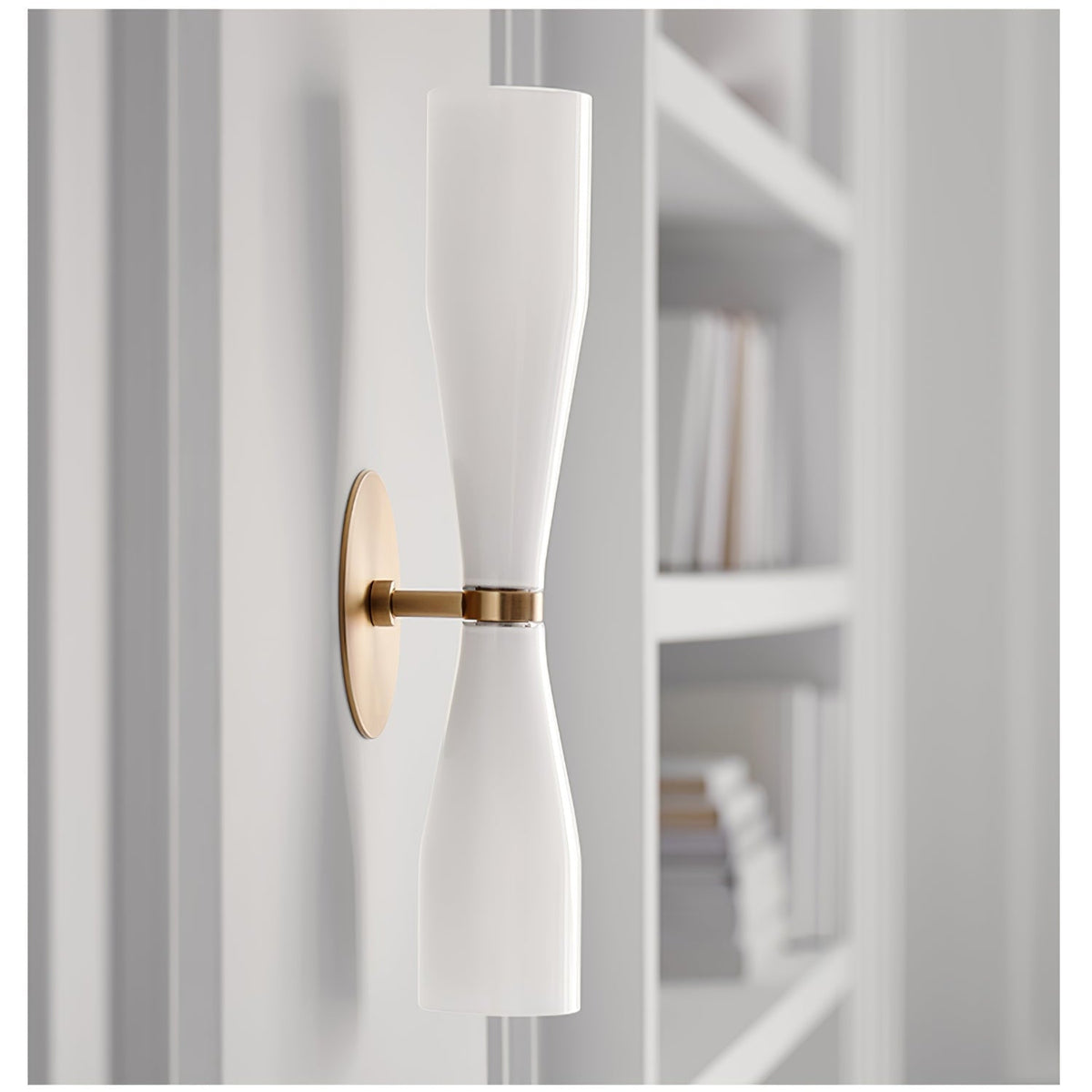 Ovalo Duo Modern Smoked Glass Wall Sconce with Brass Backplate