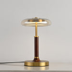 Ovalo Table Lamp with Glass Shade and Walnut Wood Base