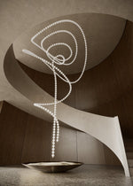 Pearl Drop Modern Glass Chandelier for Dining Room and Living Room