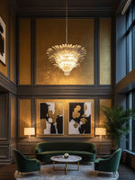 Palm Grove Glass Chandelier – Handcrafted Murano-Style Pendant Light for Dining & Living Rooms