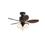Palm Cove Breeze Ceiling Fan Light with Palm Leaf Blades and Amber Glass Shade