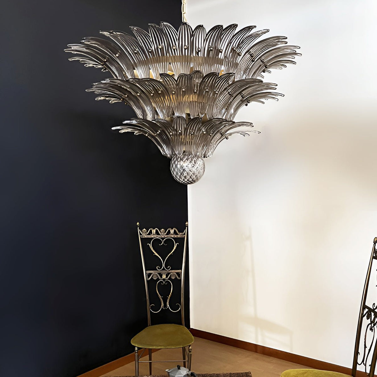 Palm Grove Glass Chandelier – Handcrafted Murano-Style Pendant Light for Dining & Living Rooms
