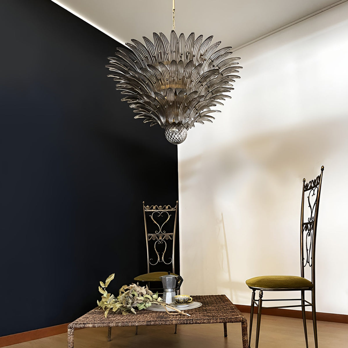 Palm Grove Glass Chandelier – Handcrafted Murano-Style Pendant Light for Dining & Living Rooms