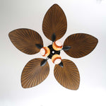 Palm Whisper Tropical Ceiling Fan with Light – 52-Inch Walnut Wood Grain, Remote Control