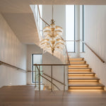 Palmera Brass Chandelier – Art Deco Crystal Palm Frond Light