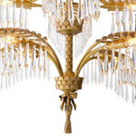 Palmera Brass Chandelier – Art Deco Crystal Palm Frond Light