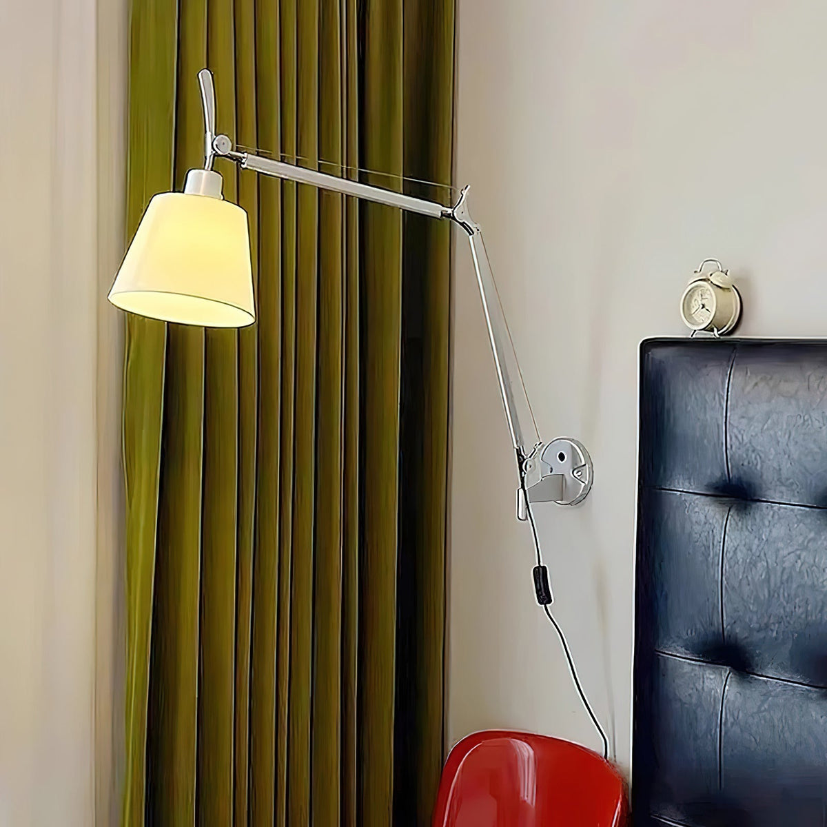 Swing Arm Bedside Wall Lamp For Bedroom
