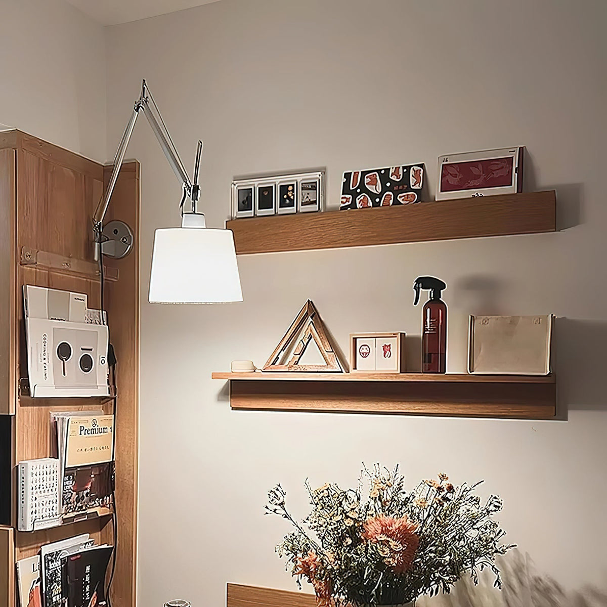 Swing Arm Bedside Wall Lamp For Bedroom
