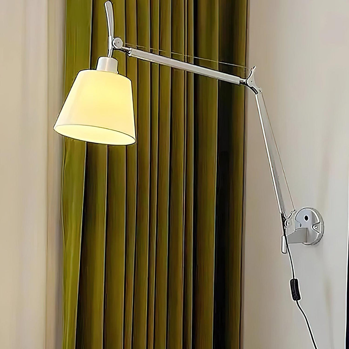 Swing Arm Bedside Wall Lamp For Bedroom
