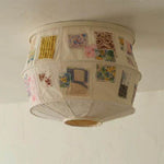 Patchwork Quilt Fabric Drum Ceiling Light for Bedroom and Living Room