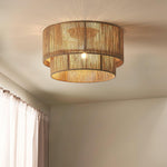 Patrici Woven Hemp Rope Ceiling Light, Modern Drum Shade Pendant for Living Room, Bedroom, Dining Room