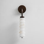 Helix Alabaster Wall Sconce in Bronze with Warm LED Light