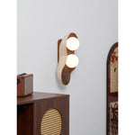 Dualis Rootlight Wall Sconce – Sculptural Walnut Wood & Opal Glass